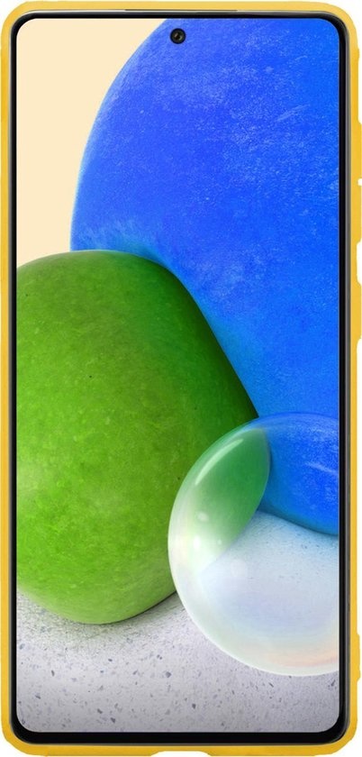 BASEY. Hoes Geschikt voor Samsung A72 Hoesje Siliconen Back Cover Case - Hoesje Geschikt voor Samsung Galaxy A72 Hoes Cover Hoesje - Geel