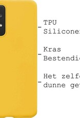 BASEY. Hoes Geschikt voor Samsung A72 Hoesje Siliconen Back Cover Case - Hoesje Geschikt voor Samsung Galaxy A72 Hoes Cover Hoesje - Geel
