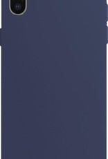 BASEY. Hoes Geschikt voor iPhone X Hoesje Siliconen Back Cover Case - Hoesje Geschikt voor iPhone X Hoes Cover Hoesje - Donkerblauw