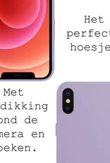 BASEY. Hoes Geschikt voor iPhone X Hoesje Siliconen Back Cover Case - Hoesje Geschikt voor iPhone X Hoes Cover Hoesje - Lila - 2 Stuks