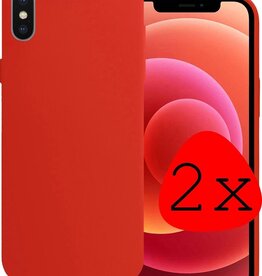 BASEY. BASEY. iPhone X Hoesje Siliconen - Rood - 2 PACK