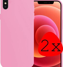 BASEY. BASEY. iPhone X Hoesje Siliconen - Roze - 2 PACK
