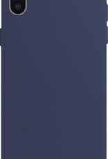 BASEY. Hoes Geschikt voor iPhone Xs Hoesje Siliconen Back Cover Case - Hoesje Geschikt voor iPhone Xs Hoes Cover Hoesje - Donkerblauw
