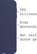 BASEY. Hoes Geschikt voor iPhone Xs Hoesje Siliconen Back Cover Case - Hoesje Geschikt voor iPhone Xs Hoes Cover Hoesje - Donkerblauw - 2 Stuks