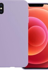BASEY. Hoes Geschikt voor iPhone Xs Hoesje Siliconen Back Cover Case - Hoesje Geschikt voor iPhone Xs Hoes Cover Hoesje - Lila