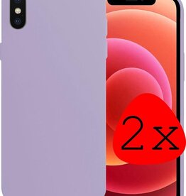 BASEY. BASEY. iPhone Xs Hoesje Siliconen - Lila - 2 PACK