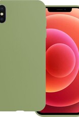 BASEY. Hoes Geschikt voor iPhone Xs Hoesje Siliconen Back Cover Case - Hoesje Geschikt voor iPhone Xs Hoes Cover Hoesje - Groen