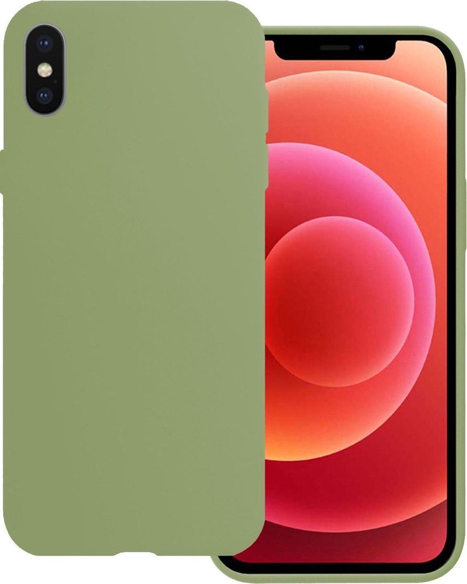 BASEY. Hoes Geschikt voor iPhone Xs Hoesje Siliconen Back Cover Case - Hoesje Geschikt voor iPhone Xs Hoes Cover Hoesje - Groen