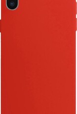 BASEY. Hoes Geschikt voor iPhone Xs Hoesje Siliconen Back Cover Case - Hoesje Geschikt voor iPhone Xs Hoes Cover Hoesje - Rood