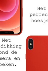 BASEY. Hoes Geschikt voor iPhone Xs Hoesje Siliconen Back Cover Case - Hoesje Geschikt voor iPhone Xs Hoes Cover Hoesje - Rood