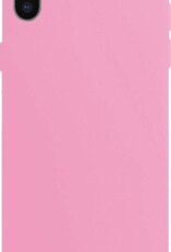 BASEY. Hoes Geschikt voor iPhone Xs Hoesje Siliconen Back Cover Case - Hoesje Geschikt voor iPhone Xs Hoes Cover Hoesje - Lichtroze - 2 Stuks