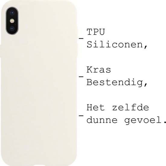BASEY. Hoes Geschikt voor iPhone Xs Hoesje Siliconen Back Cover Case - Hoesje Geschikt voor iPhone Xs Hoes Cover Hoesje - Wit