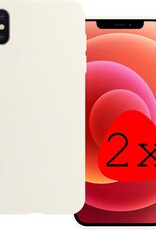 BASEY. Hoes Geschikt voor iPhone Xs Hoesje Siliconen Back Cover Case - Hoesje Geschikt voor iPhone Xs Hoes Cover Hoesje - Wit - 2 Stuks