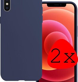 BASEY. BASEY. iPhone Xs Max Hoesje Siliconen - Donkerblauw - 2 PACK