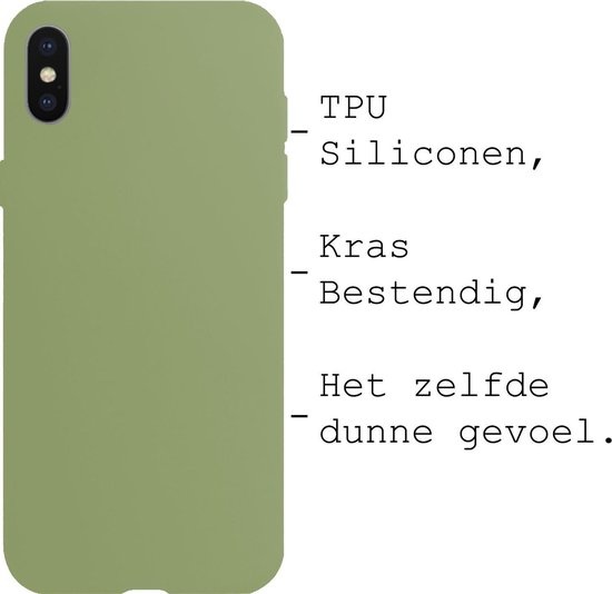BASEY. Hoes Geschikt voor iPhone Xs Max Hoesje Siliconen Back Cover Case - Hoesje Geschikt voor iPhone Xs Max Hoes Cover Hoesje - Groen