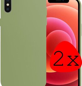 BASEY. BASEY. iPhone Xs Max Hoesje Siliconen - Groen - 2 PACK