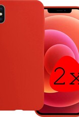 BASEY. Hoes Geschikt voor iPhone Xs Max Hoesje Siliconen Back Cover Case - Hoesje Geschikt voor iPhone Xs Max Hoes Cover Hoesje - Rood - 2 Stuks