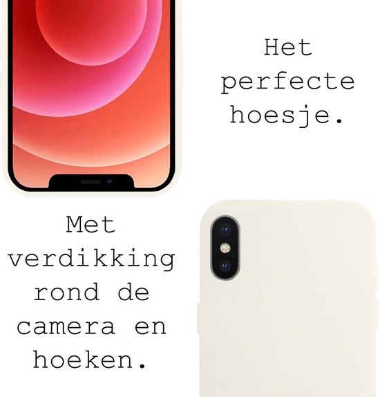 BASEY. Hoes Geschikt voor iPhone Xs Max Hoesje Siliconen Back Cover Case - Hoesje Geschikt voor iPhone Xs Max Hoes Cover Hoesje - Wit - 2 Stuks