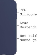 BASEY. Hoes Geschikt voor iPhone XR Hoesje Siliconen Back Cover Case - Hoesje Geschikt voor iPhone XR Hoes Cover Hoesje - Donkerblauw - 2 Stuks