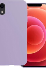 BASEY. Hoes Geschikt voor iPhone XR Hoesje Siliconen Back Cover Case - Hoesje Geschikt voor iPhone XR Hoes Cover Hoesje - Lila