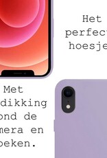BASEY. Hoes Geschikt voor iPhone XR Hoesje Siliconen Back Cover Case - Hoesje Geschikt voor iPhone XR Hoes Cover Hoesje - Lila