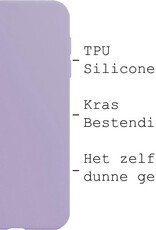 BASEY. Hoes Geschikt voor iPhone XR Hoesje Siliconen Back Cover Case - Hoesje Geschikt voor iPhone XR Hoes Cover Hoesje - Lila - 2 Stuks