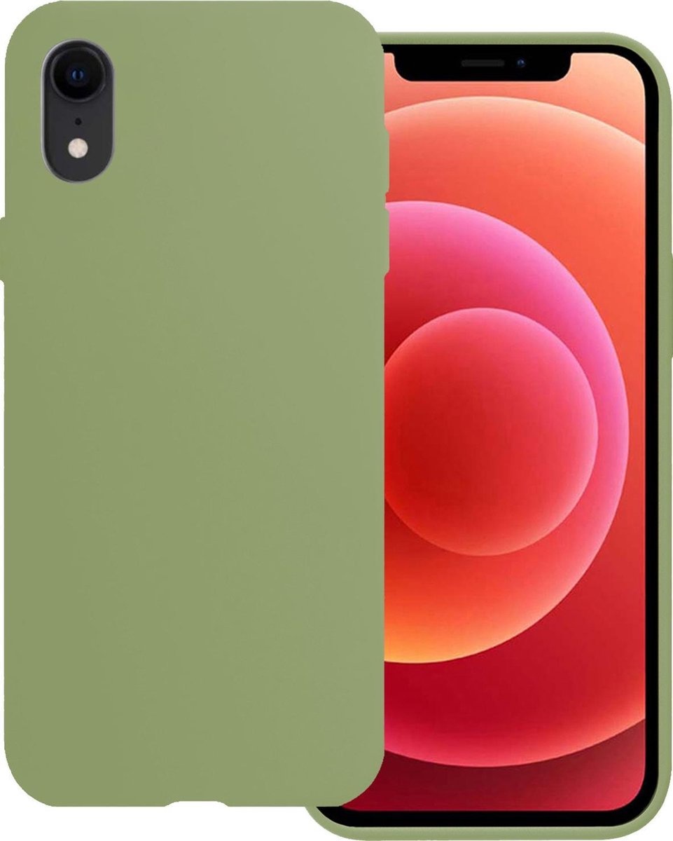 BASEY. Hoes Geschikt voor iPhone XR Hoesje Siliconen Back Cover Case - Hoesje Geschikt voor iPhone XR Hoes Cover Hoesje - Groen