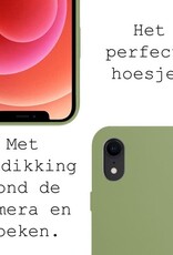 BASEY. Hoes Geschikt voor iPhone XR Hoesje Siliconen Back Cover Case - Hoesje Geschikt voor iPhone XR Hoes Cover Hoesje - Groen