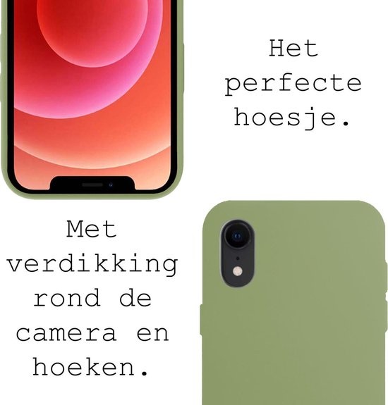 BASEY. Hoes Geschikt voor iPhone XR Hoesje Siliconen Back Cover Case - Hoesje Geschikt voor iPhone XR Hoes Cover Hoesje - Groen - 2 Stuks