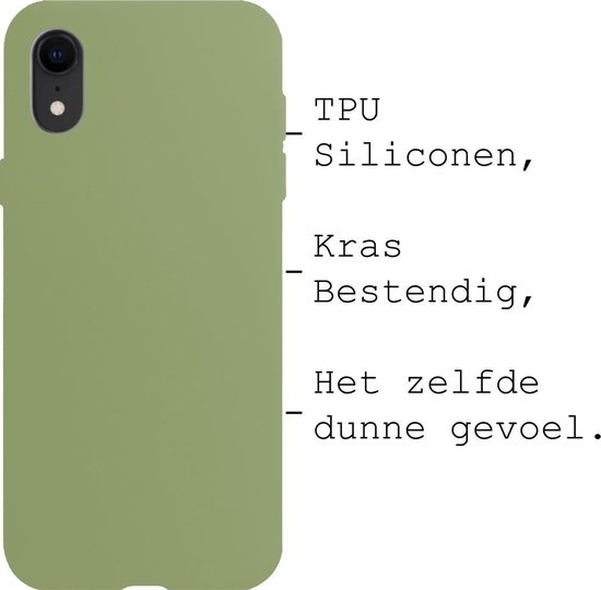 BASEY. Hoes Geschikt voor iPhone XR Hoesje Siliconen Back Cover Case - Hoesje Geschikt voor iPhone XR Hoes Cover Hoesje - Groen - 2 Stuks