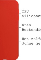 BASEY. Hoes Geschikt voor iPhone XR Hoesje Siliconen Back Cover Case - Hoesje Geschikt voor iPhone XR Hoes Cover Hoesje - Rood
