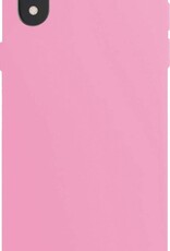 BASEY. Hoes Geschikt voor iPhone XR Hoesje Siliconen Back Cover Case - Hoesje Geschikt voor iPhone XR Hoes Cover Hoesje - Lichtroze