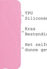 BASEY. Hoes Geschikt voor iPhone XR Hoesje Siliconen Back Cover Case - Hoesje Geschikt voor iPhone XR Hoes Cover Hoesje - Lichtroze