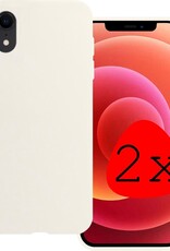 BASEY. Hoes Geschikt voor iPhone XR Hoesje Siliconen Back Cover Case - Hoesje Geschikt voor iPhone XR Hoes Cover Hoesje - Wit - 2 Stuks