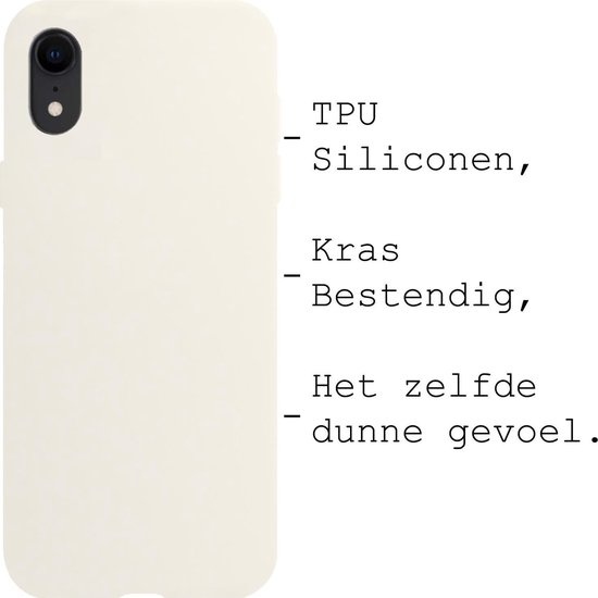 BASEY. Hoes Geschikt voor iPhone XR Hoesje Siliconen Back Cover Case - Hoesje Geschikt voor iPhone XR Hoes Cover Hoesje - Wit - 2 Stuks