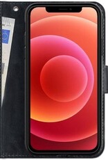 BASEY. Hoes Geschikt voor iPhone 12 Hoesje Bookcase Hoes 2-in-1 Cover - Hoesje Geschikt voor iPhone 12 Hoes 2-in-1 Hoesje Case - Zwart