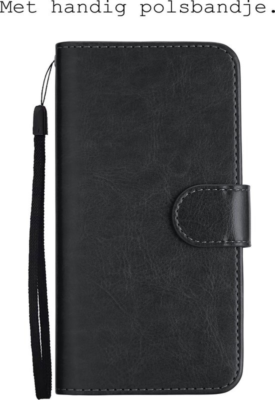 BASEY. Hoes Geschikt voor iPhone 12 Hoesje Bookcase Hoes 2-in-1 Cover - Hoesje Geschikt voor iPhone 12 Hoes 2-in-1 Hoesje Case - Zwart