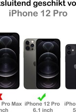 BASEY. Hoes Geschikt voor iPhone 12 Pro Hoesje Bookcase Hoes 2-in-1 Cover - Hoesje Geschikt voor iPhone 12 Pro Hoes 2-in-1 Hoesje Case - Donkerroze