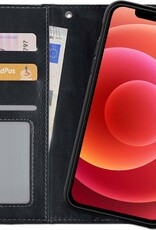 BASEY. Hoes Geschikt voor iPhone 12 Pro Hoesje Bookcase Hoes 2-in-1 Cover - Hoesje Geschikt voor iPhone 12 Pro Hoes 2-in-1 Hoesje Case - Zwart