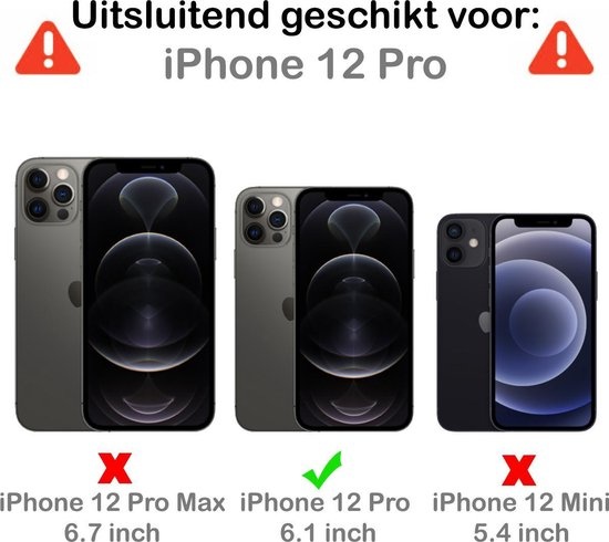 BASEY. Hoes Geschikt voor iPhone 12 Pro Hoesje Bookcase Hoes 2-in-1 Cover - Hoesje Geschikt voor iPhone 12 Pro Hoes 2-in-1 Hoesje Case - Zwart