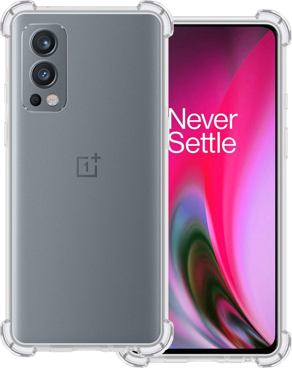 BASEY. Hoes Geschikt voor OnePlus Nord 2 Hoesje Shock Proof Case Hoes Siliconen - Hoesje Geschikt voor OnePlus Nord 2 Hoes Cover Shockproof - Transparant