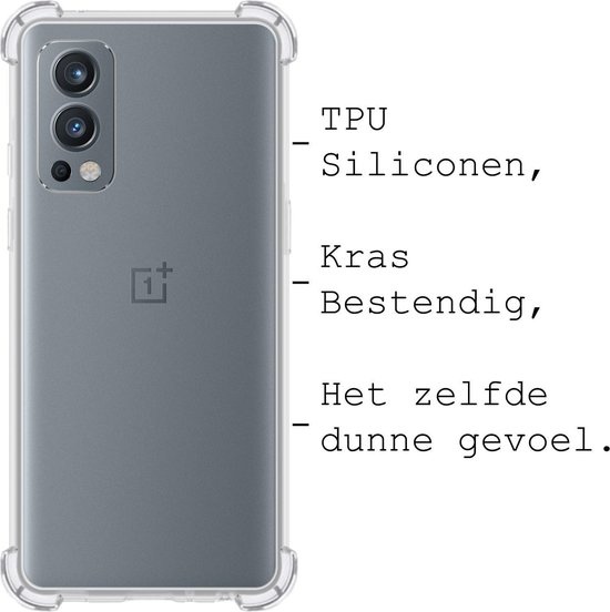 BASEY. Hoes Geschikt voor OnePlus Nord 2 Hoesje Shock Proof Case Hoes Siliconen - Hoesje Geschikt voor OnePlus Nord 2 Hoes Cover Shockproof - Transparant