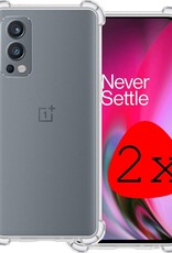 BASEY. Hoes Geschikt voor OnePlus Nord 2 Hoesje Shock Proof Case Hoes Siliconen - Hoesje Geschikt voor OnePlus Nord 2 Hoes Cover Shockproof - Transparant - 2 Stuks