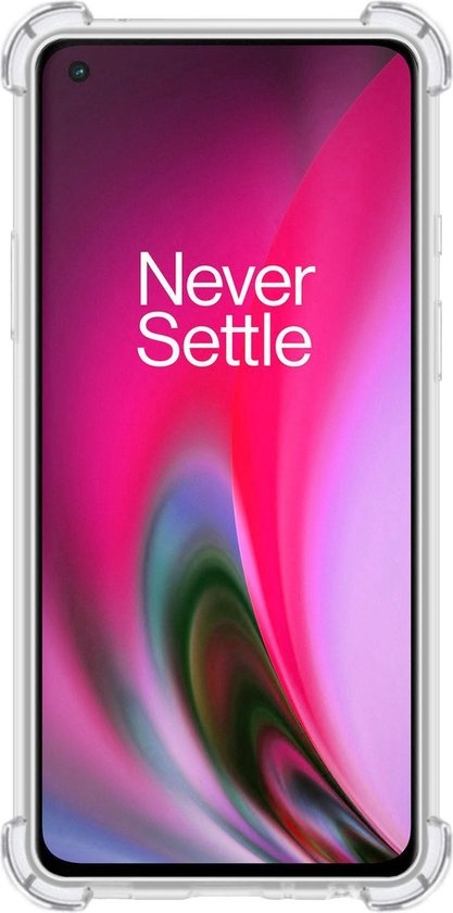 BASEY. Hoes Geschikt voor OnePlus Nord 2 Hoesje Shock Proof Case Hoes Siliconen - Hoesje Geschikt voor OnePlus Nord 2 Hoes Cover Shockproof - Transparant - 2 Stuks