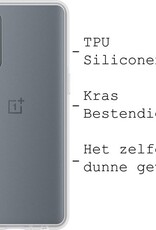BASEY. Hoes Geschikt voor OnePlus Nord 2 Hoesje Siliconen Back Cover Case - Hoesje Geschikt voor OnePlus Nord 2 Hoes Cover Hoesje - Transparant - 2 Stuks