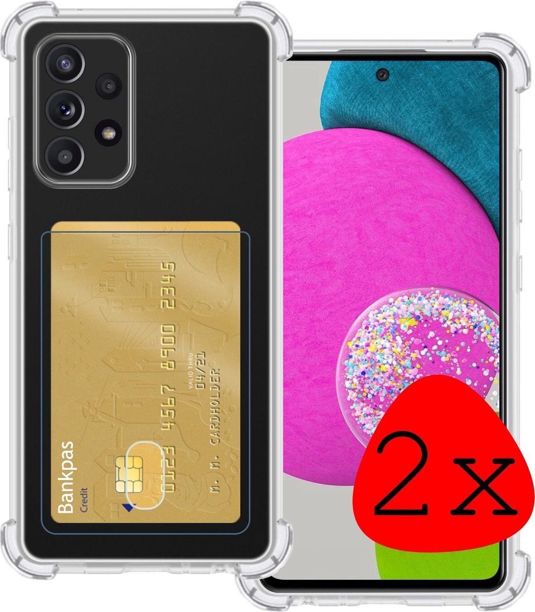 BASEY. Hoes Geschikt voor Samsung A52s Hoesje Shock Proof Case Hoes - Hoesje Geschikt voor Samsung Galaxy A52s 5G Hoes Cover Shockproof - Transparant - 2 Stuks