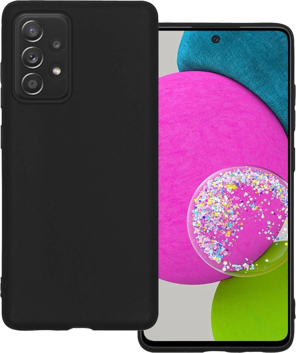 BASEY. Hoes Geschikt voor Samsung A52s Hoesje Siliconen Back Cover Case - Hoesje Geschikt voor Samsung Galaxy A52s 5G Hoes Cover Hoesje - Zwart