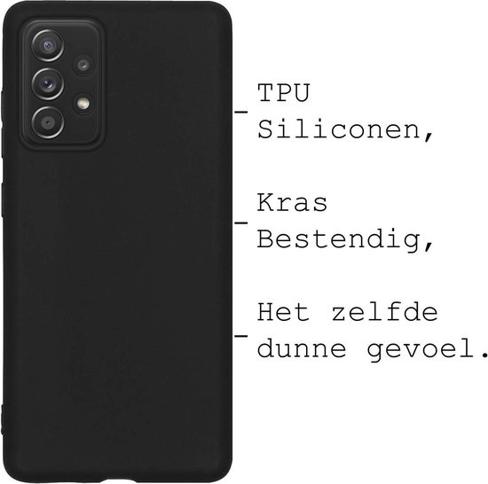 BASEY. Hoes Geschikt voor Samsung A52s Hoesje Siliconen Back Cover Case - Hoesje Geschikt voor Samsung Galaxy A52s 5G Hoes Cover Hoesje - Zwart