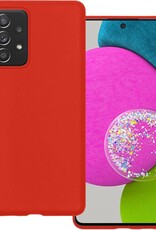 BASEY. Hoes Geschikt voor Samsung A52s Hoesje Siliconen Back Cover Case - Hoesje Geschikt voor Samsung Galaxy A52s 5G Hoes Cover Hoesje - Rood