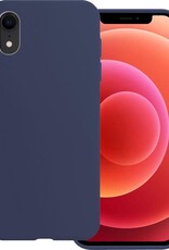 BASEY. Hoes Geschikt voor iPhone XR Hoesje Siliconen Back Cover Case - Hoesje Geschikt voor iPhone XR Hoes Cover Hoesje - Donkerblauw